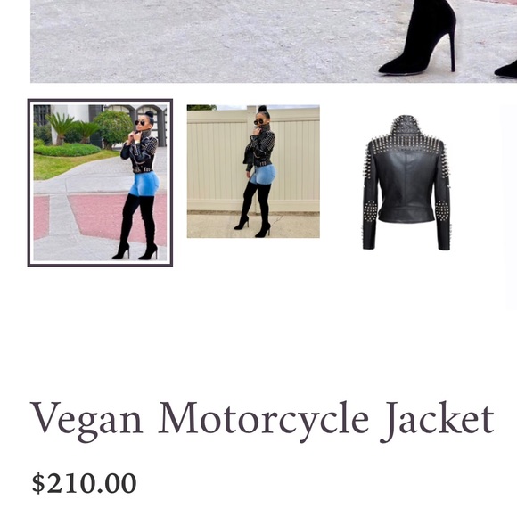 Vegan leather jacket with studs - Picture 2 of 5